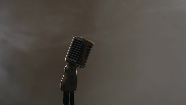 Microphone in clouds of smoke