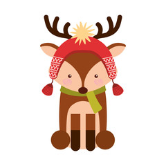 Animal reindeer cartoon icon vector illustration design graphic