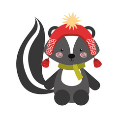 Animal Skunk cartoon icon vector illustration design graphic