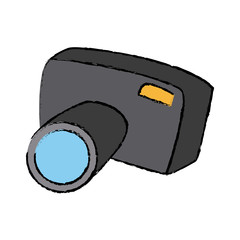 cartoon photo camera flash lens button vector illustration