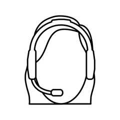 woman with headset icon over white background  customer service concept vector illustration
