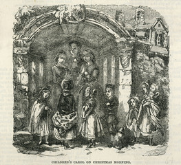 Children Carol Singers. Date: 1864