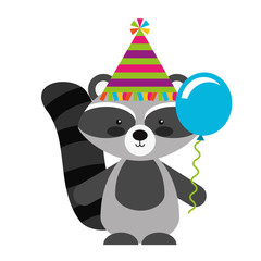 Animal raccoon cartoon icon vector illustration design graphic