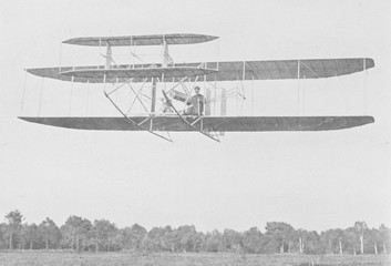 Wilbur Wright Airborne. Date: circa 1908