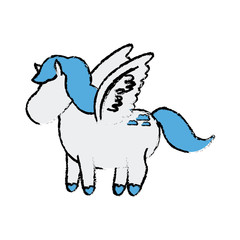 cute cartoon little funny running horse beautiful pony vector illustration