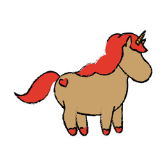 cute fantasy unicorn character fairytale vector illustration