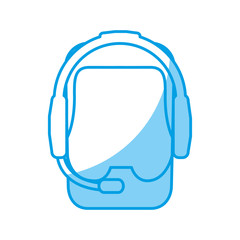 man with headset icon over white background customer service vector illustration