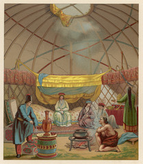 Kibitka Interior. Date: early 19th century