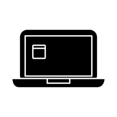 laptop computer icon over white background vector illustration