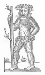 Fototapeta na wymiar Traditional Green Man. Date: circa 1630