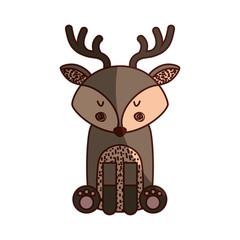 Fototapeta premium Animal reindeer cartoon icon vector illustration design shadow 