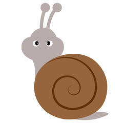 Vector Cute Cartoon Snail. Baby Snail Vector Illustration. 
