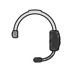 headset icon over white background colorful design vector illustration