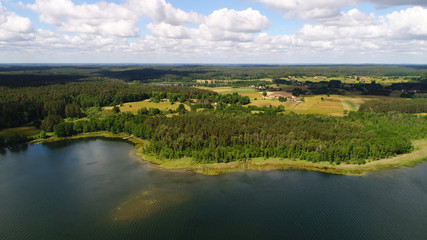 Fototapeta na wymiar Aerial view of the lake's in Masuria District, Poland