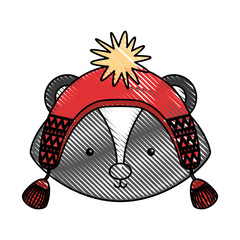 Animal Skunk cartoon icon vector illustration design doodle  