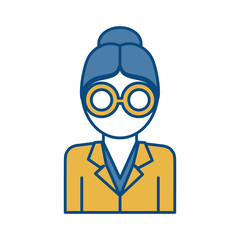 businesswoman icon over white background colorful design vector illustration