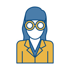 businesswoman icon over white background colorful design vector illustration