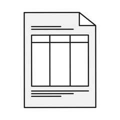 document page icon over white background vector illustration