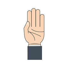 hand icon over white background vector illustration