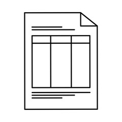 document page icon over white background vector illustration