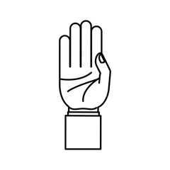 hand icon over white background vector illustration