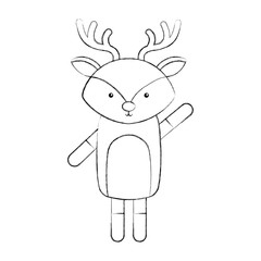 Animal reindeer cartoon icon vector illustration design draw   