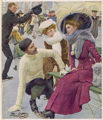Attentive Skating Chap. Date: 1910