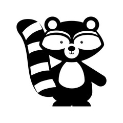 Animal raccoon cartoon icon vector illustration design draw   