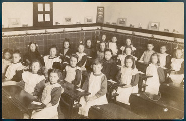 Classroom of girls. Date: circa 1905