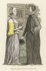 Costume - Women 1590. Date: circa 1590