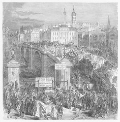 London Bridge - Bustling. Date: 1872