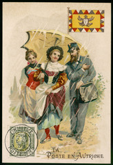 Fototapeta na wymiar Social - Austrian Postman. Date: circa 1905