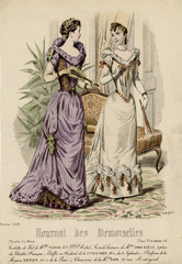 Fototapeta na wymiar Ball Dress 1891. Date: 1891