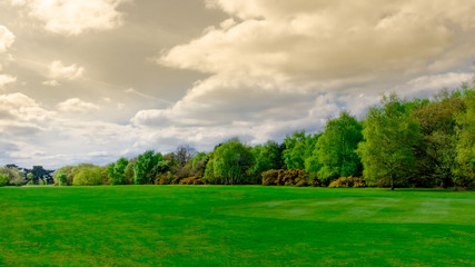 Cloudy day over Wimbledon Common, England
