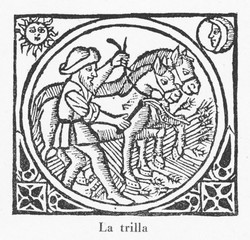Threshing  Spain 1511. Date: 1511