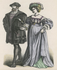 Fototapeta na wymiar German Couple 1515. Date: circa 1515