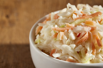 a bowl of American-style cole slaw