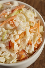 a bowl of American-style cole slaw