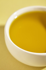 a small bowl of extra virgin olive oil