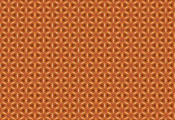 Orange in round flower pattern