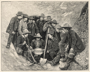 Gold Prospectors - Canada. Date: 1904 - obrazy, fototapety, plakaty