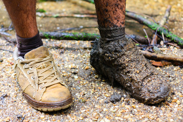  Shoe full of mud Forest adventure