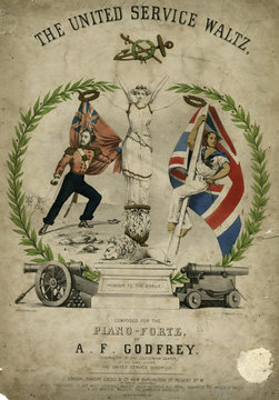 Soldier and sailor  United Service Waltz music cover. Date: 19th century