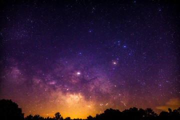 Milky Way rising over Alabama night sky