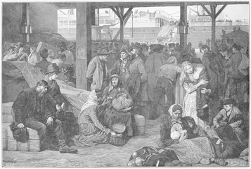 Emigrants at Le Havre. Date: 1887
