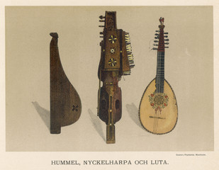 Lute and string instruments. Date: 17th century