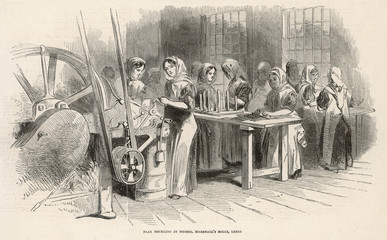 Child Labour Factories. Date: 1846 - obrazy, fototapety, plakaty