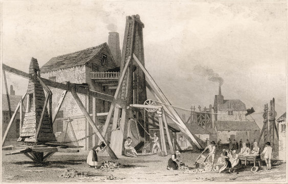 Copper mine at Colcoath  Camborne  Cornwall. Date: circa 1830