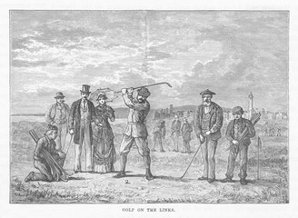Golf at St Andrews 1881. Date: 1881