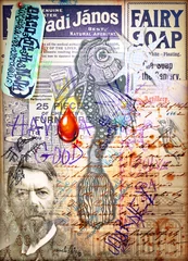  Mysterieuze manuscripten met esoterische, astrologische en alchemistische tekeningen, tarotkaarten, uitsnijdingen en collages © Rosario Rizzo